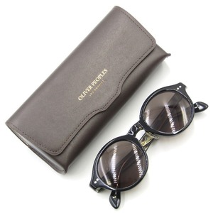 美品 OLIVER PEOPLES × HOSOO オリバーピープルズ 細尾 サングラス KUROMON 黒門 ラウンド 日本製 ブラック 黒 65005992