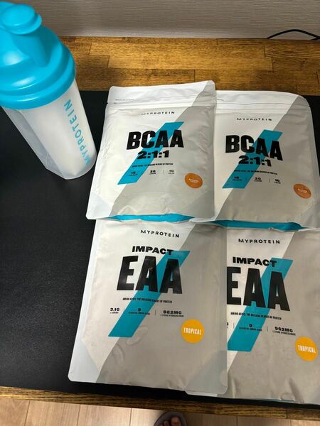 EAA トロピカル味250g BCAA 2:1:1 ラムネ味250g シェイカー700ml 