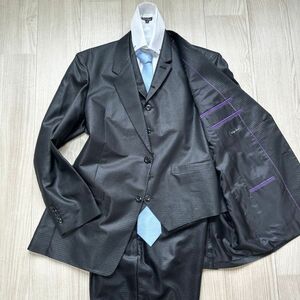 [3 piece ] Drop head Drop head XL large size black black men's three-piece gilet suit party business setup 