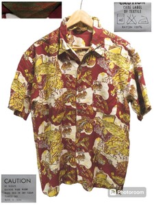 100%Rayon ★ M-L Rank [Армия осьминога/армия осьминога] Рубашка Aloha/рубашка с короткими рукавами [Бесплатная доставка на Yu-Packet] Рубашка с открытым цветом ★
