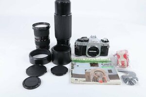 【3点】Canon キャノン AE-1 一眼レフ フィルムカメラ/ZOOM LENS 35-105mm F3.5/100-300mm F5.6 レンズ まとめ 2238-TE