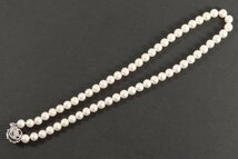 本真珠 真珠 パール ネックレス 留め具 SILVER 約7.5-8.0mm珠 レディース ケース付き 2241-TE_画像3