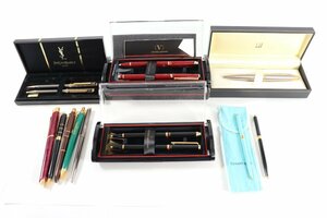 【14点】YSL/ダンヒル/ヴァレンティノ/ティファニー/バーバリー 等 万年筆 ボールペン 文具 筆記用具 ケース付き 有り まとめ売り 2399-AS