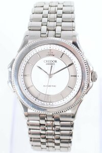 ★SEIKO セイコー CREDOR クレドール KINETIC キネティック 4M71-0A30 18KTベゼル オートクオーツ メンズ 腕時計 2113-TE