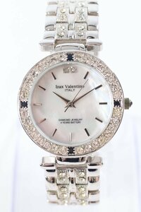 ★Izax Valentino アイザック ヴァレンティノ IVG-9100 シェル文字盤 ダイヤモンド×サファイア クオーツ メンズ 腕時計 2388-TE