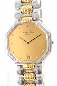 ★Christian Dior クリスチャンディオール オクタゴン D45-204 クオーツ メンズ 腕時計 2373-TE