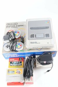 任天堂 Nintendo スーパーファミコン 本体 スーパーマリオカート カセット ステレオAVケーブル ACアダプタ ゲーム 2382-MS