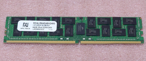 ◎HPC RD4LR64G48H2400 *PC4-19200/DDR4-2400 SK hynixチップ ECC LoadReduced 288Pin DDR4 LRDIMM 64GB 動作品