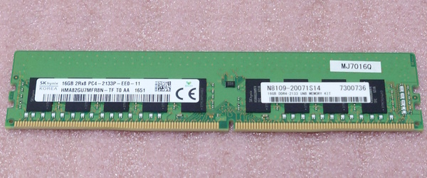 ○SK hynix HMA82GU7MFR8N-TF *PC4-17000/DDR4-2133/PC4-2133P ECC Unbuffered 288Pin DDR4 UDIMM 16GB 動作品