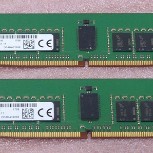 □Micron MTA18ASF1G72PZ-2G3B1 2枚セット *PC4-19200/DDR4-2400/PC4-2400T ECC REG/Registered 288Pin DDR4 RDIMM 16GB(8GB x2) 動作品