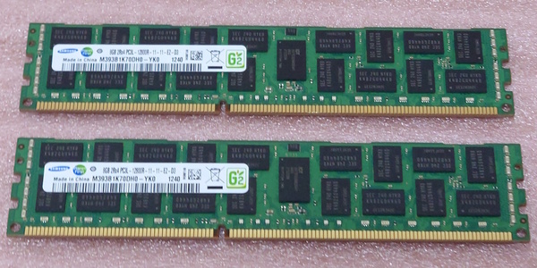★Samsung M393B1K70DH0-YK0 2枚セット *PC3L-12800R/DDR3L-1600 ECC REG/Registered 240Pin DDR3 RDIMM 16GB(8GB x2) 動作品