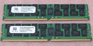 ●HPC RD4LR64G48H2400 2枚セット *PC4-19200/DDR4-2400 SK hynixチップ ECC LoadReduced 288Pin DDR4 LRDIMM 128GB(64GB x2) 動作品