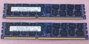 ＃Hynix HMT31GR7BFR4A-H9 2枚セット *PC3L-10600R/DDR3L-1333 ECC REG/Registered 240Pin DDR3 RDIMM 16GB(8GB x2) 動作品