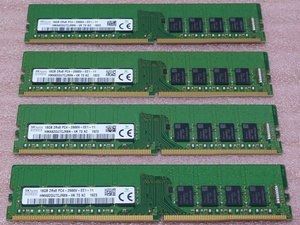 ◆SK hynix HMA82GU7CJR8N-VK 4枚セット *PC4-21300/DDR4-2666/PC4-2666V ECC Unbuffered 288Pin DDR4 UDIMM 64GB(16GB x4) 動作品