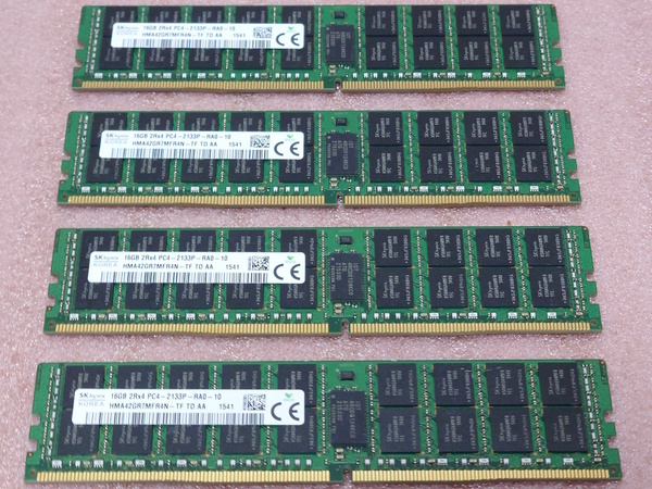 ◎SK hynix HMA42GR7MFR4N-TF 4枚セット *PC4-17000/DDR4-2133/PC4-2133P ECC REG/Registered 288Pin DDR4 RDIMM 64GB(16GB x4) 動作品