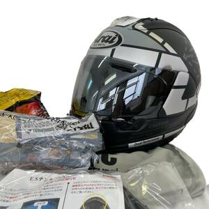 【美品】 Arai アライ フルフェイスヘルメット RX-7X マーベリック GP3　※ミラーシールド付き 黒系/ブレー系 L(59-60㎝)サイズ 8065-100