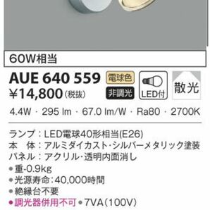 aue640559 KOIZUMI コイズミ　エクステリア　スポットライト　防雨型　照明器具 LED シルバー　屋外