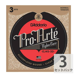  D'Addario D'Addario Pro-Arte EJ45-3D classic guitar string 3 set pack 