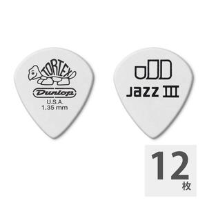 JIM DUNLOP 478R TORTEX PITCH WHITE JAZZ III SHARP 1.35×12枚 ピック