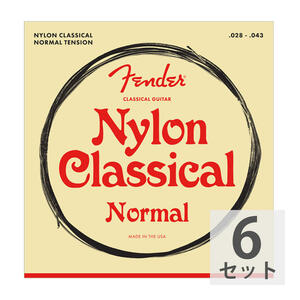  fender Fender Nylon Acoustic Strings 100 Clear/Silver Tie End Gauges 028-043 classic guitar string ×6 set 