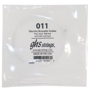 GHS 011 Singles Plain Steel Strings .011 ギター用 バラ弦 ギター 弦 バラ売り