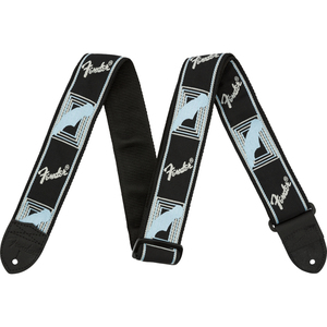  fender Fender 2 Monogrammed Strap Black/Light Grey/Blue guitar strap 
