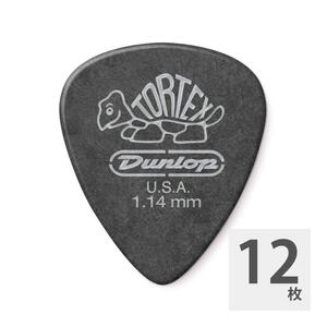 JIM DUNLOP 488 Tortex Pitch Black Standard 1.14mm guitar pick ×12 sheets 