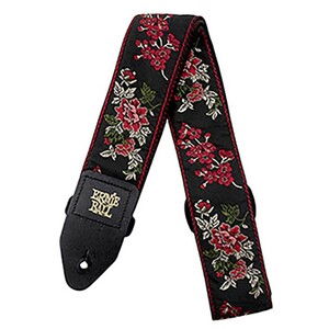 ギターストラップ アーニーボール ERNIE BALL ＃4142 Jaguard Strap Red Rose ストラップ ジャガードストラップ レッドローズ バラ 薔薇