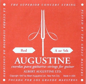 AUGUSTINE RED 5弦 クラシックギター弦 バラ弦×12本 オーガスチン 赤