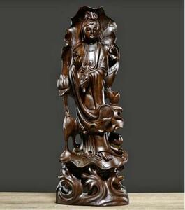  recommendation * Buddhism fine art precise skill tree carving ebony tree . sound bodhisattva image Buddhist image ornament height 40cm