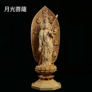  total hinoki cypress material Buddhism handicraft tree carving Buddhism precise sculpture finest quality goods ... finishing goods month light . sound bodhisattva . image height 43.0cm