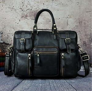  high quality * new arrival * cow leather man. 16 -inch .. high capacity mobile . document personal computer bag 