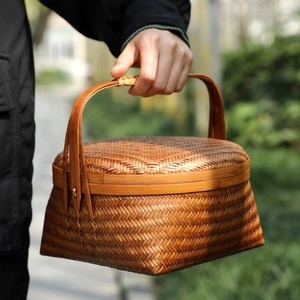  very popular * pretty new goods nature bamboo braided up basket back handmade basket natural shopping basket storage 