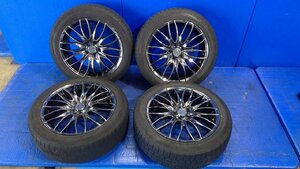 WORK STEEZ メッキ 18インチ アルミホイール 18x7.5J オフセット+48 5穴 PCD:114.3 4本セット センターキャップ付