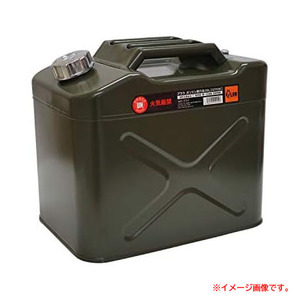 C4960YO ◆0510_4凹【アウトレット品】ガソリン携行缶 プラウ アーミーグリーン (20L) 給油 メンテナンス未使用