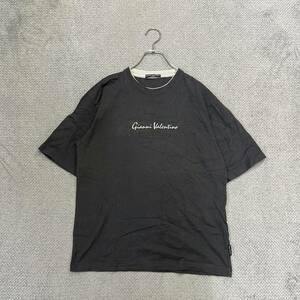 1円スタート （18）GIANNI VALENTINO ジャンニバレンティノ 半袖Tシャツ 半袖カットソー サイズL チャコールグレー メンズ トップス 最落無