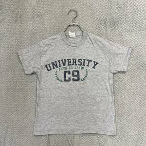 1円スタート! （19）champion チャンピオン 半袖Tシャツ カレッジロゴプリント サイズM カットソー グレー レディース トップス 最落なし