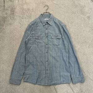 1円スタート! （20）District ディストリクト united arrows シャンブレーシャツ 長袖シャツ サイズ40 コットン メンズ トップス 最落なし