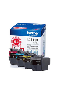 5個セット　brother純正インクカートリッジ4色パック(大容量) LC3119-4PK 