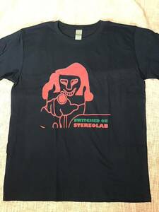 新品L/送料230円/同梱2枚可/ギルダン5.3oz/stereolabステレオラヴswitchedonステレオラブ/Tシャツ ネイビー