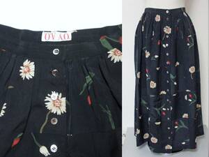 AOa есть oo nisi retro б/у одежда цветочный принт лоскутное шитье способ длинная юбка * Showa Vintage классический режим vintage