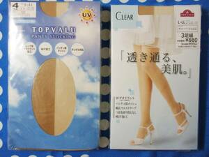 7 pair collection L-LL.. high person for transparent feeling support type bread -stroke * top value bread ti stockings beige set together 