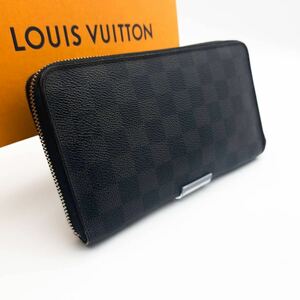 LOUIS VUITTON 最高級美品ダミエ グラフィット ジッピーウォレット オーガナイザーラウンドファスナーラウンドジップルイヴィトン 