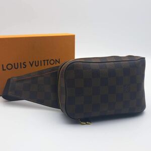 LOUIS VUITTON 最高級美品ダミエエベヌ ジェロニモス ボディバッグ ショルダーバッグ ルイヴィトン ブラウン ショルダー ウエストポーチ