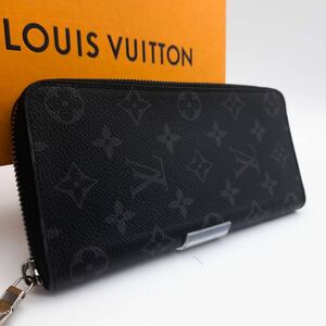 LOUIS VUITTON 現行未使用に近いモノグラム エクリプス ジッピーウォレット ヴェルティカル 長財布 ラウンドファスナールイヴィトン 