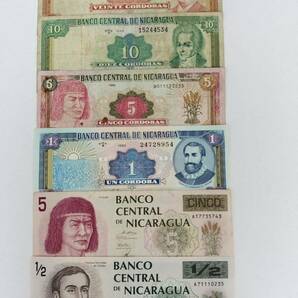 A 2384.ニカラグア6種 紙幣 旧紙幣 外国紙幣 の画像1