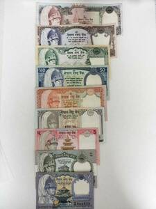 A 2478.ネパール9種 紙幣 旧紙幣 外国紙幣 