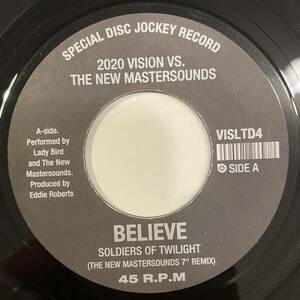 【7inch】Soldiers Of Twilight 「Believe」/ Random Factor 「Move On」 20:20 Vision vs. The New Mastersounds / VISLTD 4