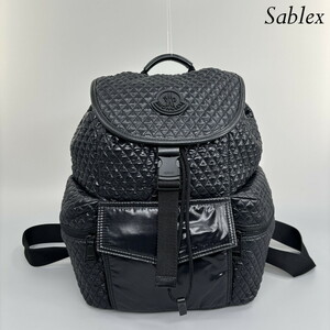 1円【新品未使用】モンクレール／リュック ブラックアストロ キルティング レザー　 &#34;ASTRO BACKPACK バックパック&　メンズリュック