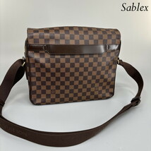 1円【未使用】 LOUIS VUITTON ルイ・ヴィトン/シェルトンMM/ダミエ/エベヌ/N41149 ショルダーバッグ レディース ブラウン バッグ_画像4